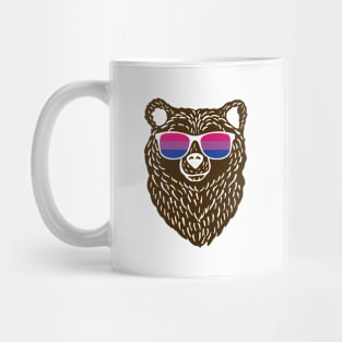 LGBTQ Bear Cool Sunglasses Progressive Bisexual Flag Mug